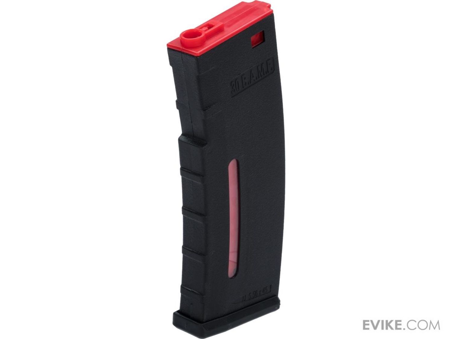 BAMF 190rd Polymer Mid-Cap Magazine for M4 / M16 Series Airsoft AEG Rifles (Color: Black w/ Red / Single Magazine)